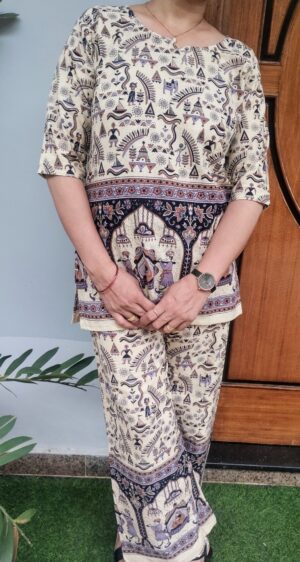 Handcrafted Tribal Art Cotton Co-ord Set - Image 2