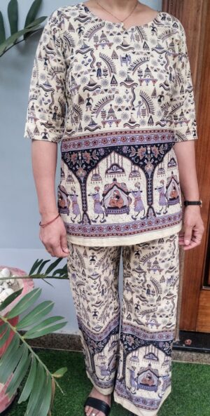 Handcrafted Tribal Art Cotton Co-ord Set - Image 3