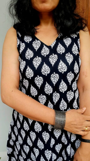 Black Handblock Print Cotton Co-ord - Image 2