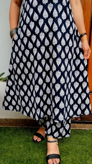 Black Handblock Print Cotton Co-ord - Image 4